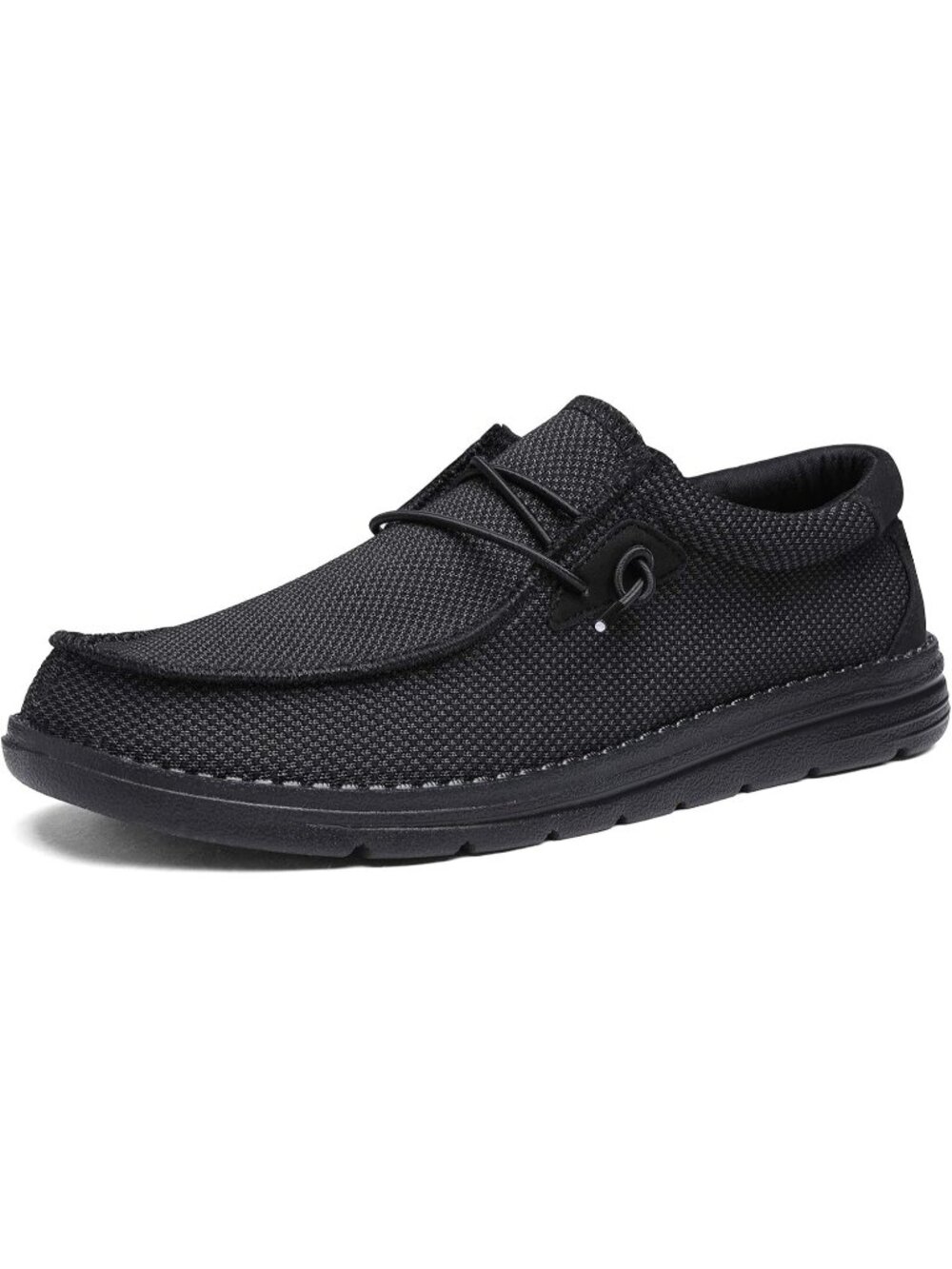 Bruno Marc Men's Black Round Toe Breathable Flexible Casual Slip On Loafers
